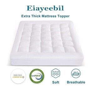 2 Inch Thick Twin Size Mattress Topper 1400 GSM Soft Pillow Top Mattress Pain